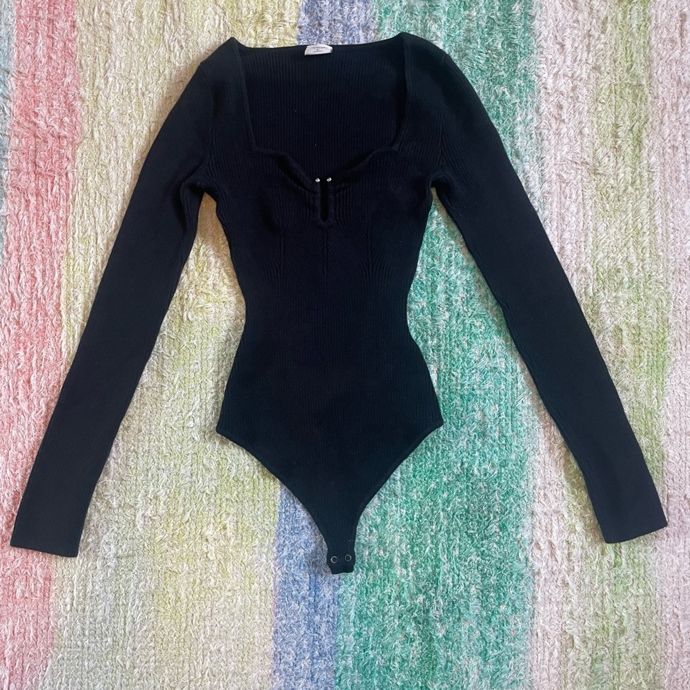 Abercrombie & Fitch Black Knit Bodysuit